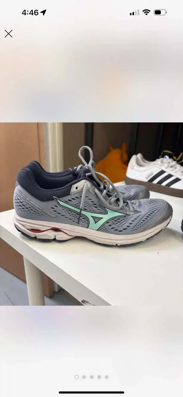 MIZUNO J1GD183135 Wave Rider 22 Women's Blue Gray Green Running Shoes Size 11